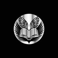an open book with wings on it vector