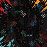 Graffiti Style Colorful Abstract Sport Icons Seamless Pattern for American Football Poster Background vector