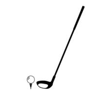 Golf Club with Ball and Tee Icon Illustration Silhouette vector