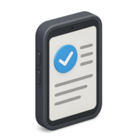 3D smartphone isometric with note on screen for your design png