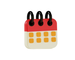 Eye catching vibrant colour calendar 3d icon for productivity UI app png