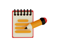 Eye catching vibrant colour notebook 3d icon for productivity UI app png