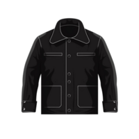 Classic Black Jacket Flat Illustration Style on Transparent Background png