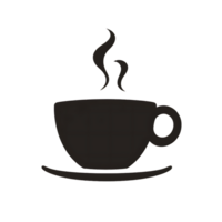 Dark Cup Icon with Vapor on Transparent Background, Minimalist Style png