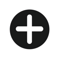 White Plus Sign Inside Circle on Transparent Background Simple Design png