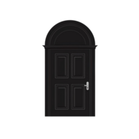 Dark Wooden Door with Arched Top on Transparent Background png