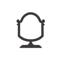 Elegant Gray Mirror Outline on Transparent Background Classic Style png