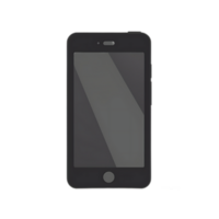 Sleek Black Smartphone with Gray Screen on Isolated Transparent Background png