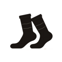 Pair of Black Socks with Stripes on Transparent Background png