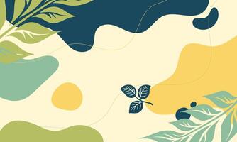 Abstract botanical composition with organic shapes and floral elements vector