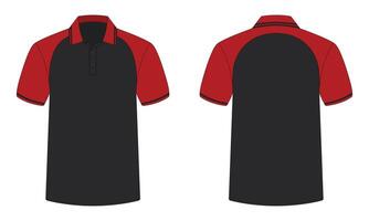Red and black modern polo shirt mockup vector