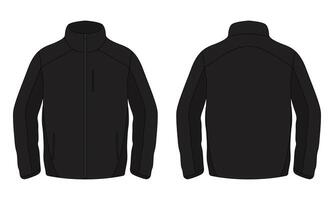 Men's black bomber jacket mockup vector