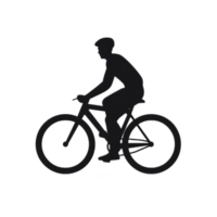 Cyclist Riding Bicycle Silhouette on Transparent Background png