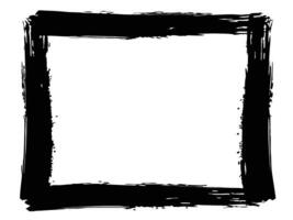 Old grunge frame with rough black paint texture for vintage design and text vector