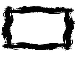 Grunge black ink frame with Japanese calligraphy style brush strokes for text and design vector