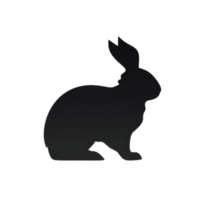 Rabbit Dark Silhouette on Transparent Background Simple Illustration png