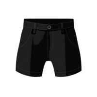 Stylish Black Shorts with White Stitching and Button Detailing Fashion Apparel. png