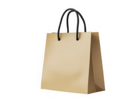Isolated tan paper bag with rope handles png