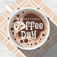 International Coffee Day Poster. A cup of coffee vector