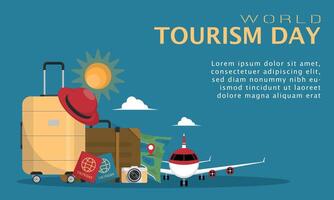 Travel essentials for World Tourism Day vector