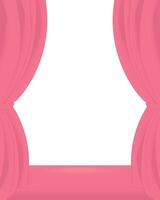 Cartoon pink curtain background with stage floor. Great for romantic scenes, drama performance, elegant decoration, kids art, invitation, and celebration backdrop. vector