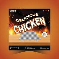 Delicious Chicken Social Media Post vector