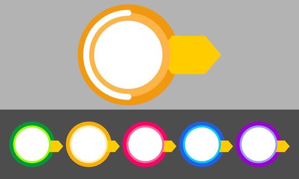 Dynamic Circular Infographic Elements with Arrows Symbolizing Progress and Directional Flow vector