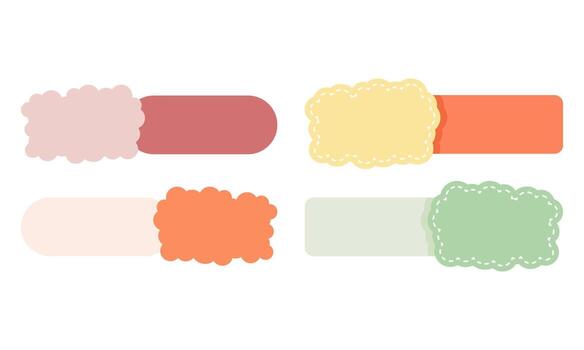 Playful Pastel-Colored Text Boxes with Wavy Edges for Creative and Engaging Information Display vector