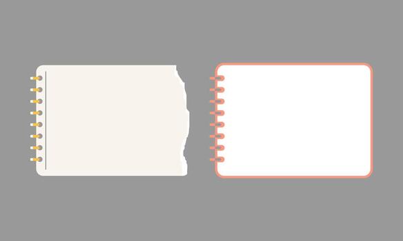Versatile Digital Notebook Pages Featuring a Torn Edge and a Clean Framed Design for Notes vector