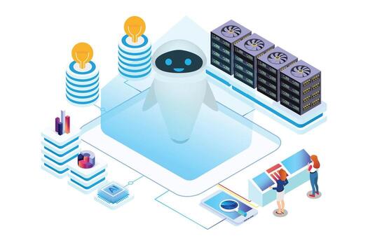 AI technology in data management systems vector