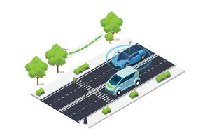 Electric vehicle charging on the street vector