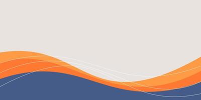 Blue orange wave background, free copyspace design. Template for banners, posters, social media. vector