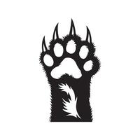 Cat Paw Print Silhouette with Sharp Claws vector