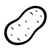 Black and white outline drawing of a potato hand drawing illustration vector