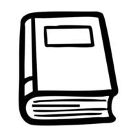A black and white illustration of a closed book hand drawing illustration vector