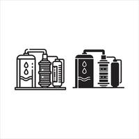 Modern water filtration system with multiple stages and storage tanks vector