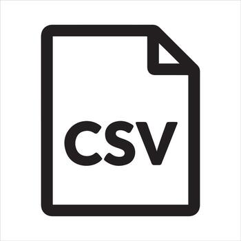 Simple black and white icon representing a csv file format vector