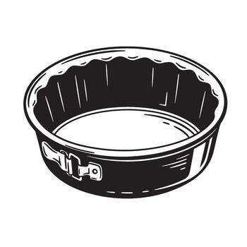 Springform pan with latch and fluted edge baking cake mold vector