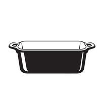 Black rectangular baking dish with handles casserole dish cookware vector