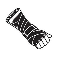 illustration of a clenched fist with hand wraps for boxing or martial arts vector