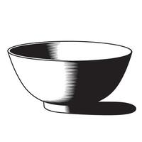 Black and white bowl with shadow simple vector