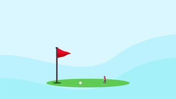 aniGolf concept. Full length animated illustrations. High quality 4k footage video