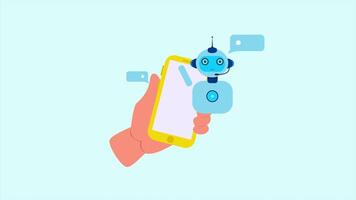 Artificial Intelligence concept. Full length animated illustrations. High quality 4k footage video