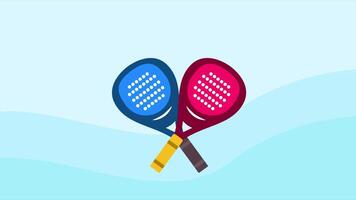animated of padel sport two rackets. Padel concept. Full length animated illustrations. High quality 4k footage video