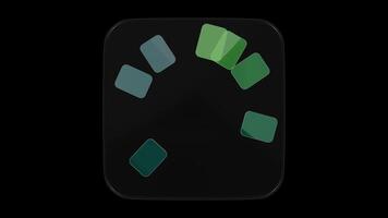 lucido Caricamento in corso barre animazione su un' trasparente sfondo. senza soluzione di continuità ciclo continuo. 4k video