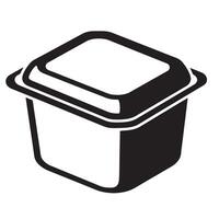 Black and white container with lid simple vector