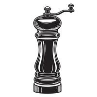 Vintage black pepper grinder with handle kitchen utensil spice grinder vector