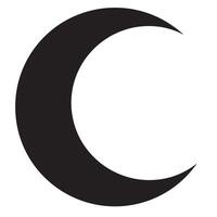 Black crescent moon silhouette symbol of night time and lunar celestial body icon vector