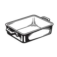 Rectangular baking pan with handles roasting pan casserole dish vector