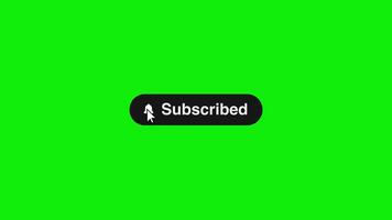 Subscribe animated button. Subscribe and notification bell animation on green screen video
